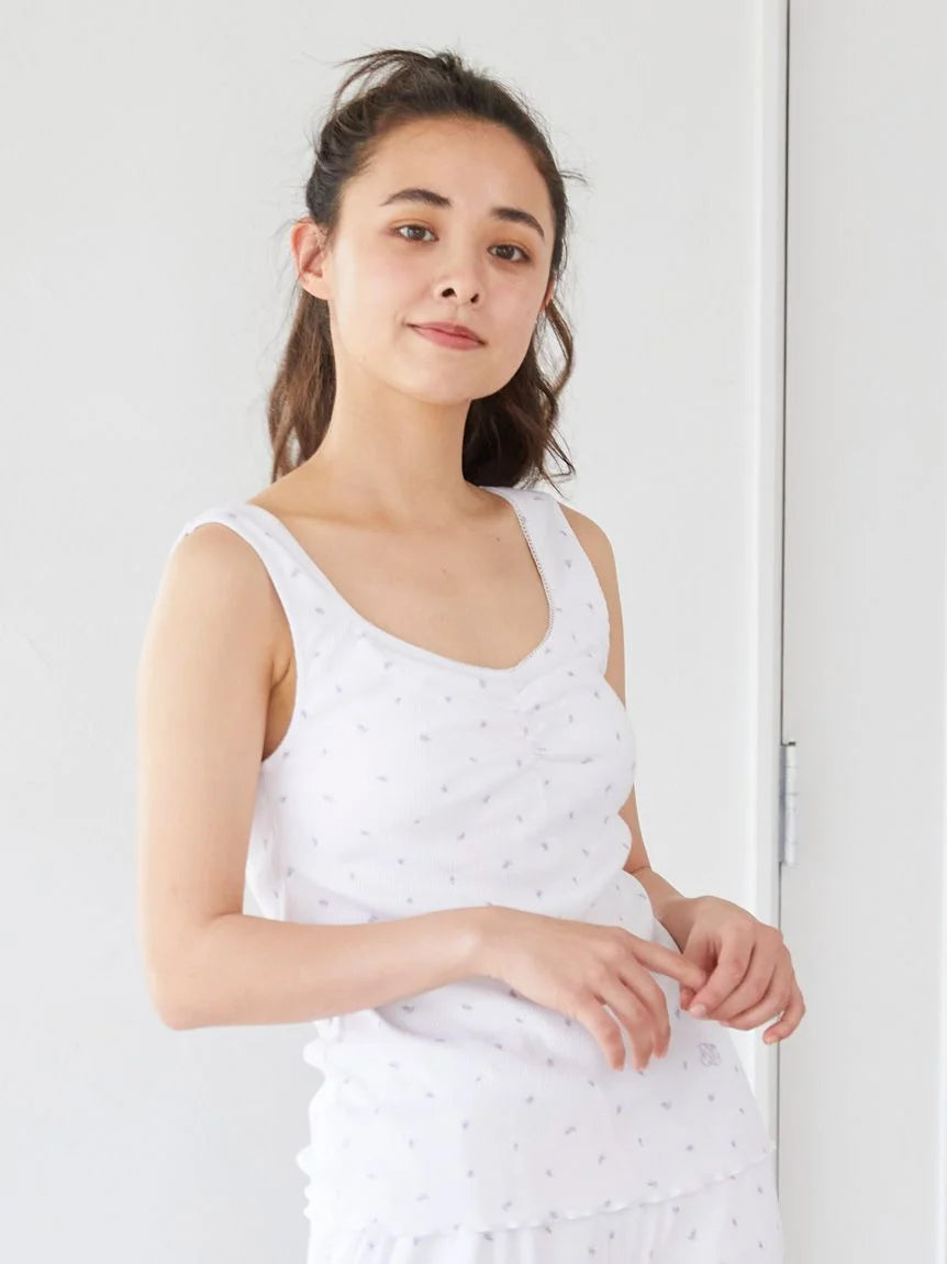 Floral Patterned Padded Camisole Tank Top