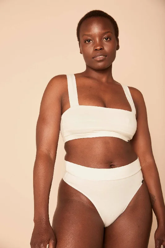 Le Buns Taylor Organic Cotton High Waist Brief | Ivory