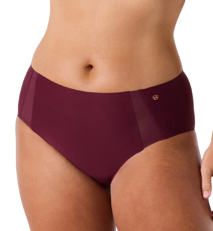 Evelyn & Bobbie Mesh High-Waisted Retro Bikini Panty (1870) - Berry Mesh