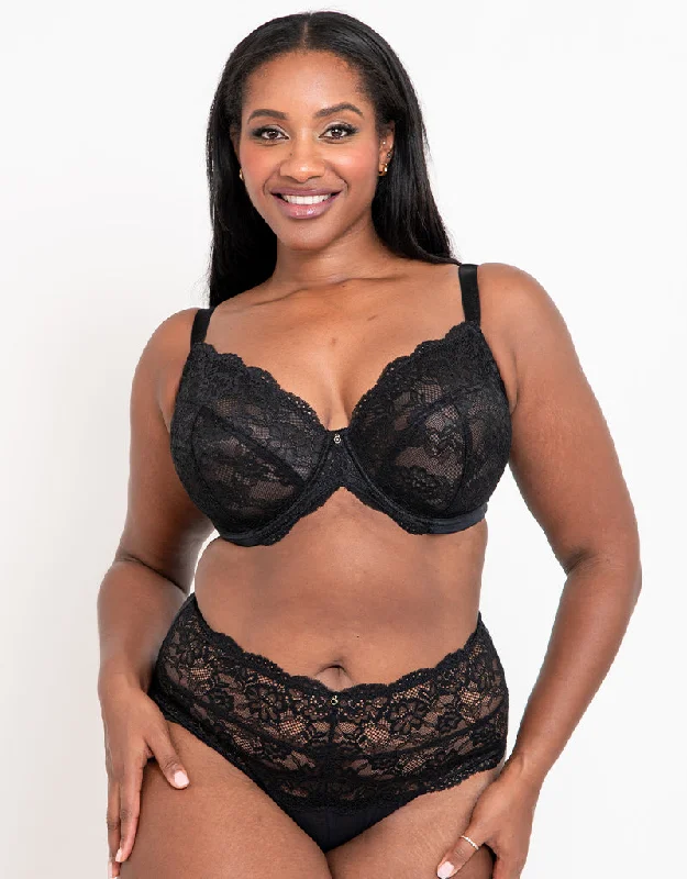 Ann Summers Sexy Lace Planet Plunge Bra Black