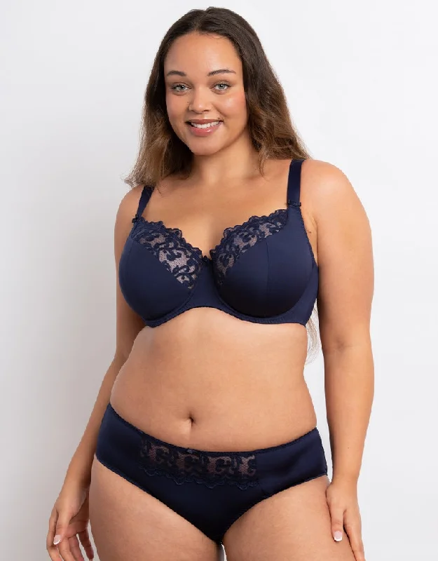 Flirtelle Swirl Balcony Bra Midnight Navy