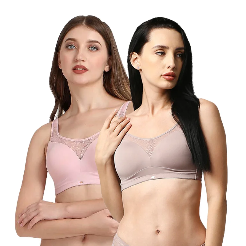 Full Coverage Padded Non Wired Lace Detail Cami Bra COMBO CB-132