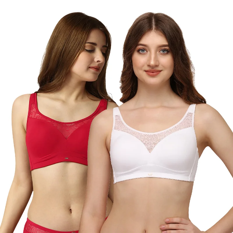 Full Coverage Padded Non Wired Lace Detail Cami Bra COMBO CB-132