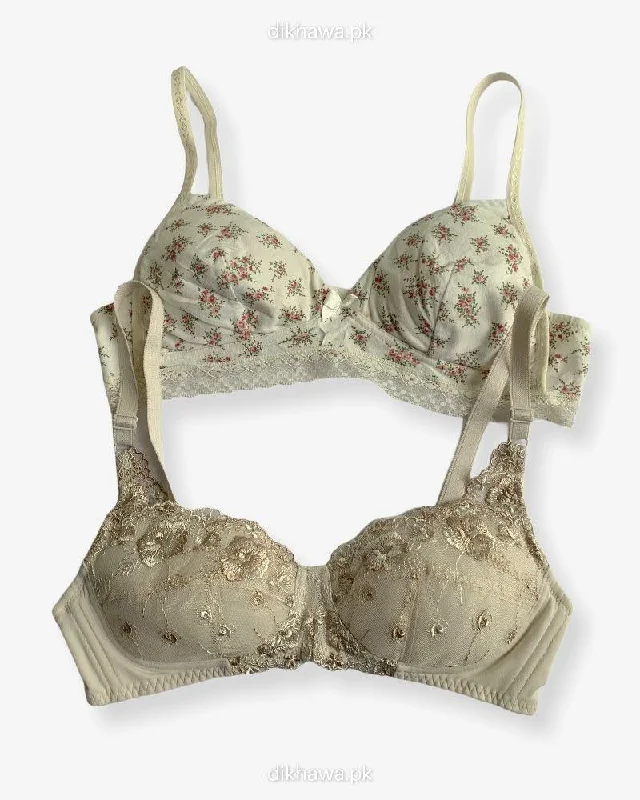 Imported Stocklot Branded Net Pushup Bra - Non Wired Bra - Non Padded Bra - Pack of 2 Imported Stocklot Branded Net Pushup Bra - Non Wired Bra - Non Padded Bra - Pack of 2