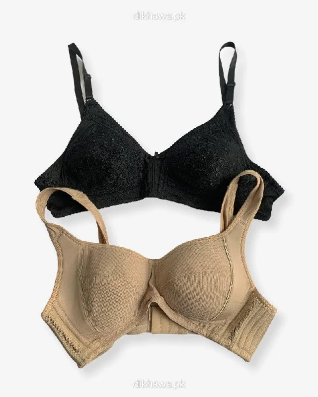 Imported Stocklot Branded Net Pushup Bra - Non Wired Bra - Non Padded Bra - Pack of 2 Imported Stocklot Branded Net Pushup Bra - Non Wired Bra - Non Padded Bra - Pack of 2