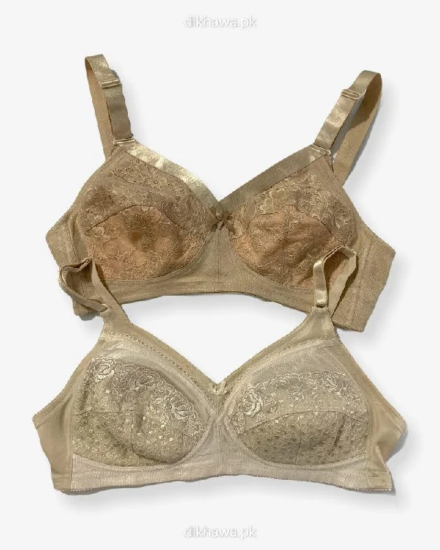 Imported Stocklot Branded Net Pushup Bra - Non Wired Bra - Non Padded Bra - Pack of 2 Imported Stocklot Branded Net Pushup Bra - Non Wired Bra - Non Padded Bra - Pack of 2