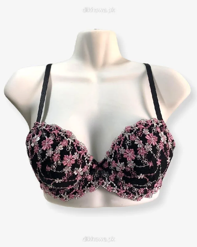 Imported Stocklot Branded Net Pushup Bra - Underwired Bra Non Padded Bra - Pack of 2 Imported Stocklot Branded Net Pushup Bra - Underwired Bra Non Padded Bra - Pack of 2