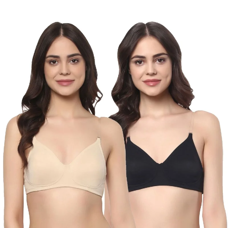 Medium Coverage Non Padded Non Wired Multiway Bra (PACK OF 2) CB-321A