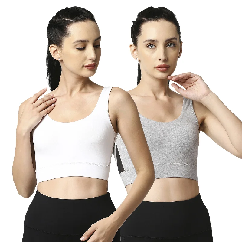 Medium Impact Non Padded Non Wired Long Line Sports Bra (Pack of 2) CB-910