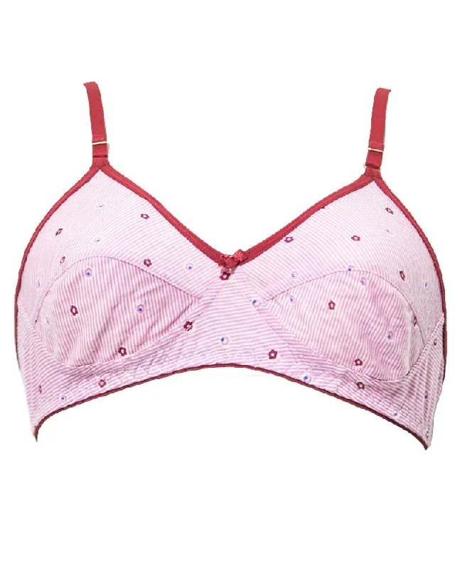 Printed BBG-2011 Comfortable - Non Padded,Non Wired Bra Red - Blue Bell Girl