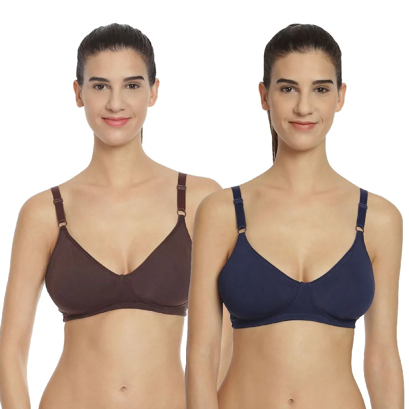 Semi Coverage Encircle Non Padded Non Wired Cotton Bra (PACK OF 2) CB-305