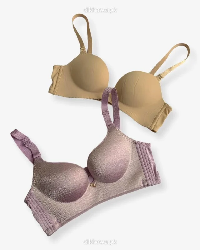 T-Shirt Bra - Soft Padded Imported Stocklot Branded Pushup Bra - Non Wired Bra -Double Padded Bra - Pack of 2 T-Shirt Bra - Soft Padded Imported Stocklot Branded Pushup Bra - Non Wired Bra -Double Padded Bra - Pack of 2