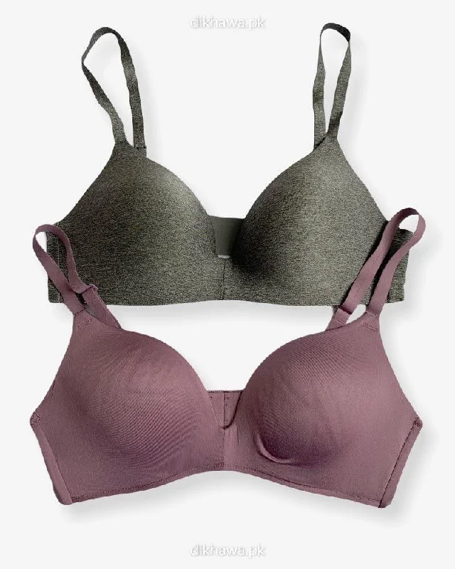 T-Shirt Bra - Soft Padded Imported Stocklot Branded Pushup Bra - Non Wired Bra - Non Padded Bra - Pack of 2 T-Shirt Bra - Soft Padded Imported Stocklot Branded Pushup Bra - Non Wired Bra - Non Padded Bra - Pack of 2