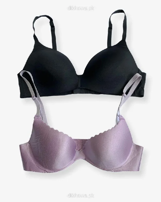 T-Shirt Bra - Soft Padded Imported Stocklot Branded Pushup Bra - Non Wired Bra - Non Padded Bra - Pack of 2 T-Shirt Bra - Soft Padded Imported Stocklot Branded Pushup Bra - Non Wired Bra - Non Padded Bra - Pack of 2