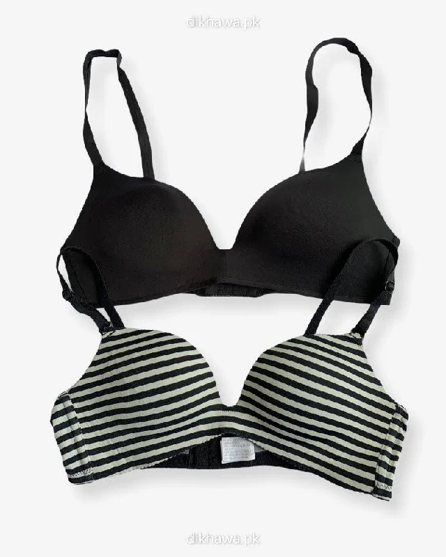 T-Shirt Bra - Soft Padded Imported Stocklot Branded Pushup Bra - Non Wired Bra - Non Padded Bra - Pack of 2 T-Shirt Bra - Soft Padded Imported Stocklot Branded Pushup Bra - Non Wired Bra - Non Padded Bra - Pack of 2