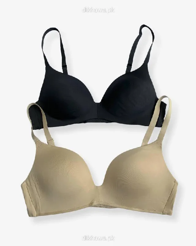 T-Shirt Bra - Soft Padded Imported Stocklot Branded Pushup Bra - Non Wired Bra - Non Padded Bra - Pack of 2 T-Shirt Bra - Soft Padded Imported Stocklot Branded Pushup Bra - Non Wired Bra - Non Padded Bra - Pack of 2