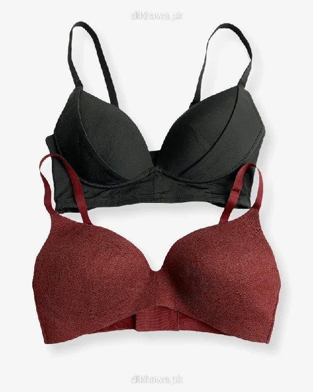 T-Shirt Bra - Soft Padded Imported Stocklot Branded Pushup Bra - Non Wired Bra - Non Padded Bra - Pack of 2 T-Shirt Bra - Soft Padded Imported Stocklot Branded Pushup Bra - Non Wired Bra - Non Padded Bra - Pack of 2