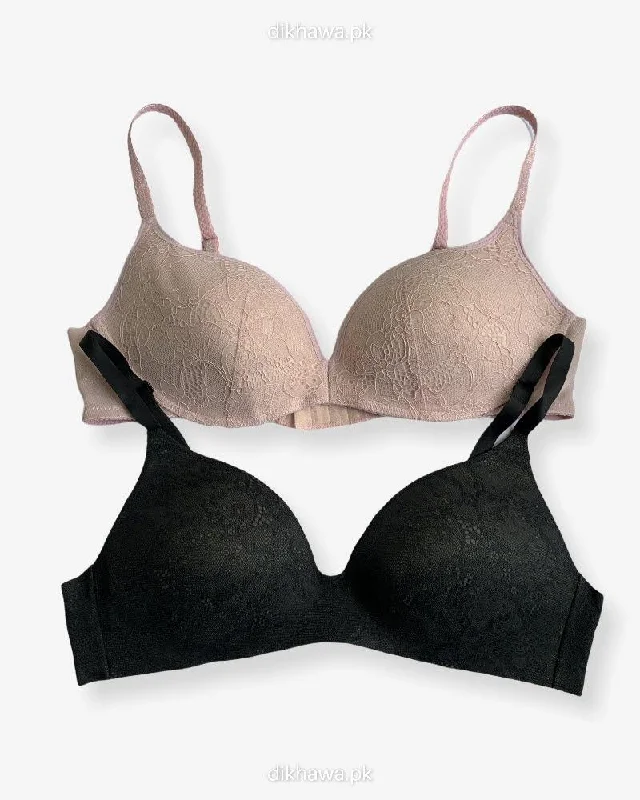 T-Shirt Bra - Soft Padded Imported Stocklot Branded Pushup Bra - Non Wired Bra - Non Padded Bra - Pack of 2 T-Shirt Bra - Soft Padded Imported Stocklot Branded Pushup Bra - Non Wired Bra - Non Padded Bra - Pack of 2