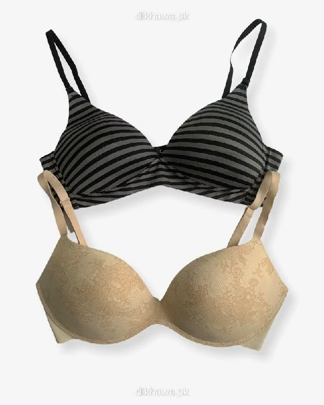 T-Shirt Bra - Soft Padded Imported Stocklot Branded Pushup Bra - Non Wired Bra -Single Padded Bra - Pack of 2 T-Shirt Bra - Soft Padded Imported Stocklot Branded Pushup Bra - Non Wired Bra -Single Padded Bra - Pack of 2