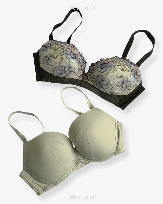T-Shirt Bra - Soft Padded Imported Stocklot Branded Pushup Bra - Non Wired Bra -Single Padded Bra - Pack of 2 T-Shirt Bra - Soft Padded Imported Stocklot Branded Pushup Bra - Non Wired Bra -Single Padded Bra - Pack of 2