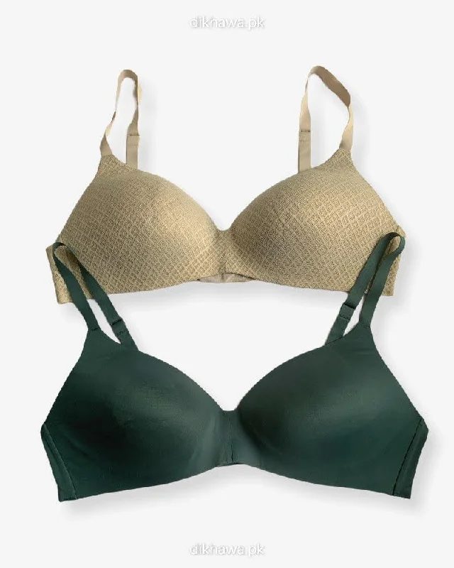 T-Shirt Bra - Soft Padded Imported Stocklot Branded Pushup Bra - Non Wired Bra -Single Padded Bra - Pack of 2 T-Shirt Bra - Soft Padded Imported Stocklot Branded Pushup Bra - Non Wired Bra -Single Padded Bra - Pack of 2