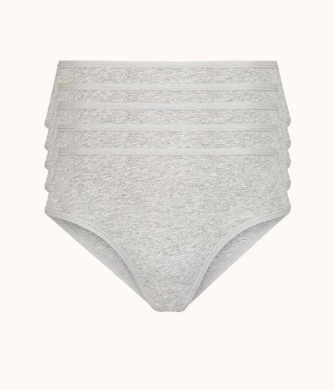 The Cotton Brief 5-Pack: Heather Gray