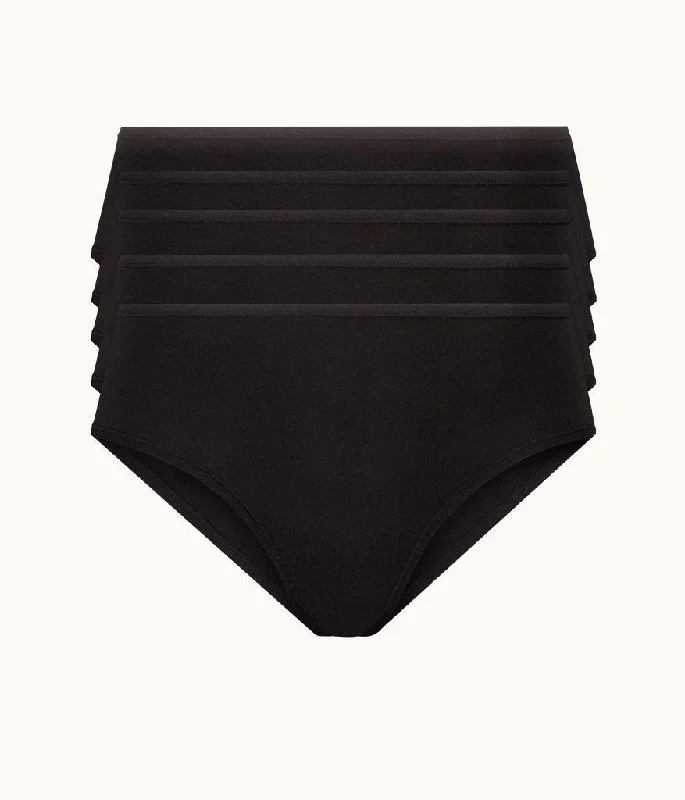 The Cotton Brief 5-Pack: Jet Black