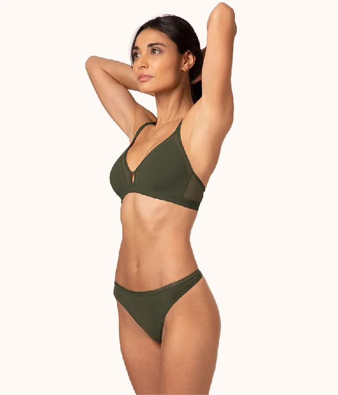 The No Show Thong: Rich Olive