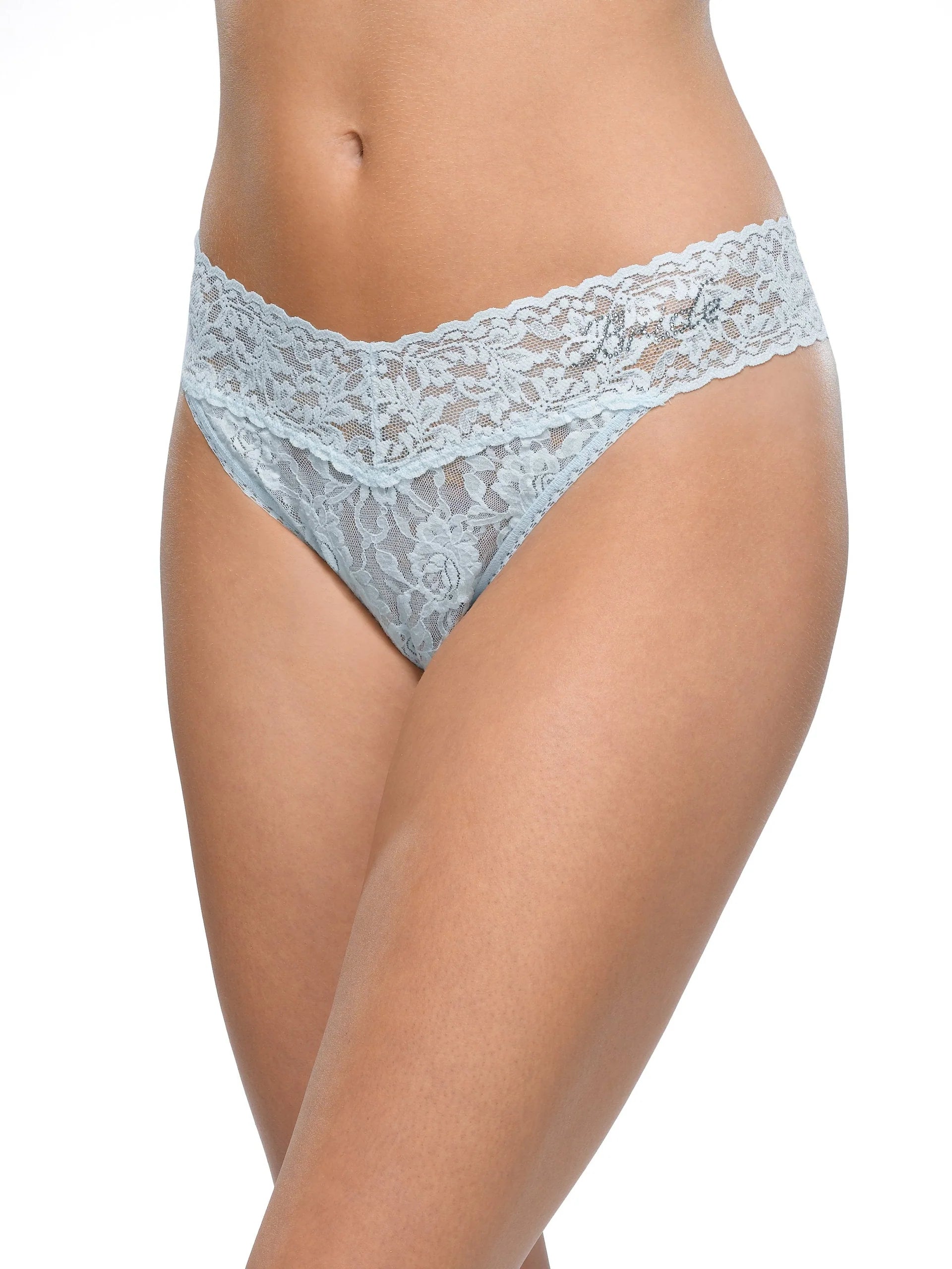 Bride Original Rise Signature Lace Thong In Celeste - Hanky Panky