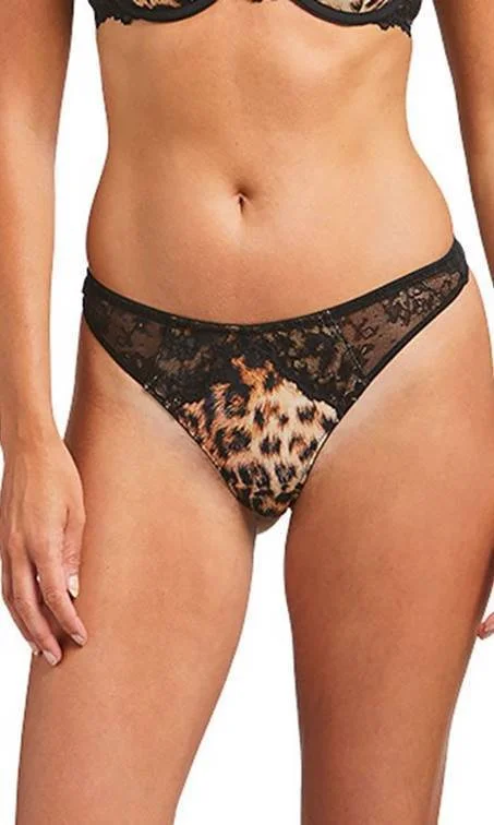 Sapph Nolana Animal Print Black Thong