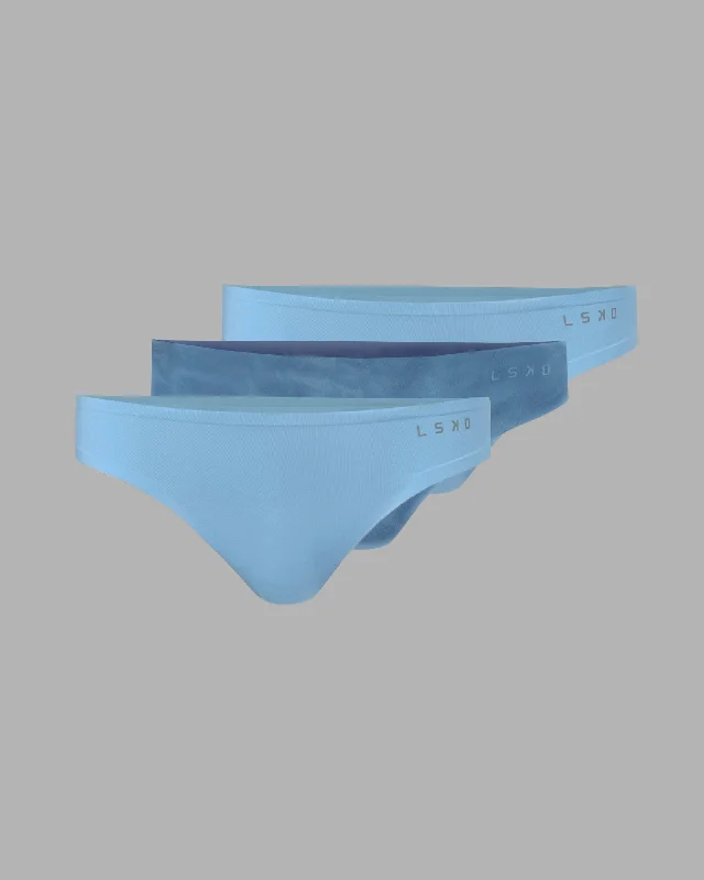 Seamless Thong 3 Pack - Tranquil-Glacial Blue
