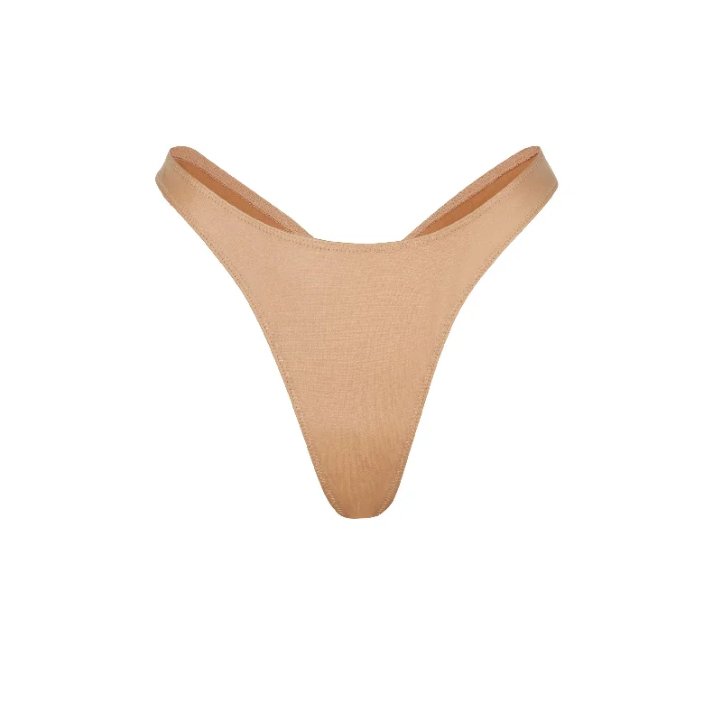 WET JERSEY DIPPED THONG | OCHRE