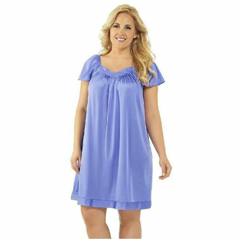 Short Flutter Sleeve Nylon Nightgown