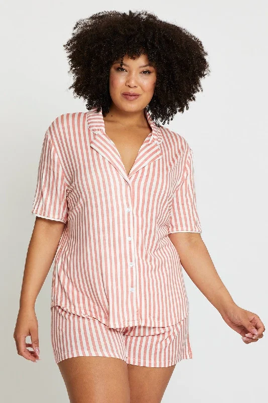 Stripe Jersey Pyjama 2 Piece Pj Set