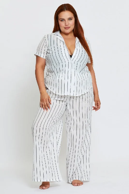 Stripe Pyjama 2 Piece Pj Set