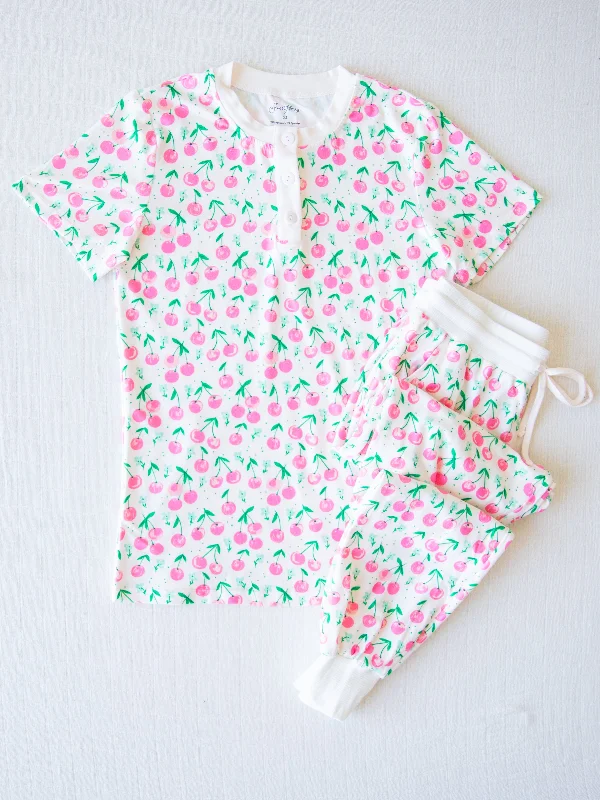Women's Jogger Set Pajamas - Sweet Cherries