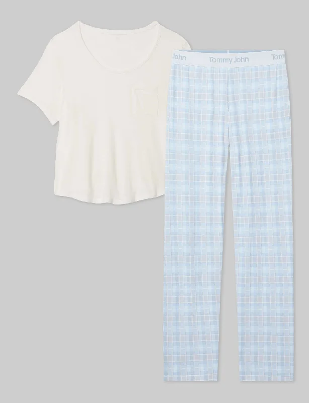 Coconut Milk/Blue Royal Plaid