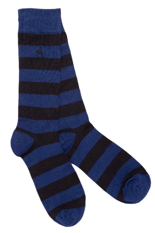 Charcoal Striped Bamboo Socks