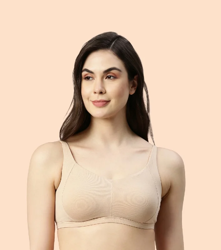 Enamor Intellifresh A058 Eco-antimicrobial Cotton Minimizer Bra for Women- Full Coverage, Padded and Wirefree - Pale Skin Enamor Intellifresh A058 Eco-antimicrobial Cotton Minimizer Bra for Women- Full Coverage, Padded and Wirefree - Pale Skin