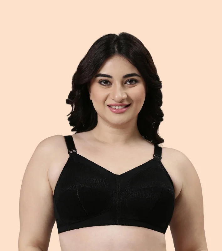 Enamor Body Transform F096 Ultimate Curve Support Bra for Women- Full Coverage, Non Padded and Wirefree - Black Enamor Body Transform F096 Ultimate Curve Support Bra for Women- Full Coverage, Non Padded and Wirefree - Black