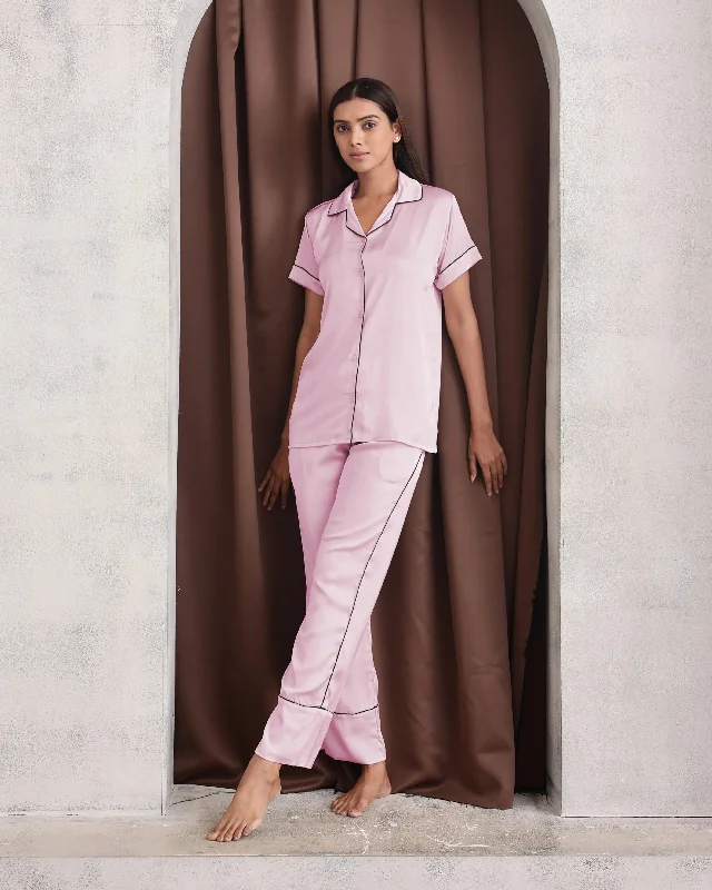 Baby Pink Luxe Satin PJ Set