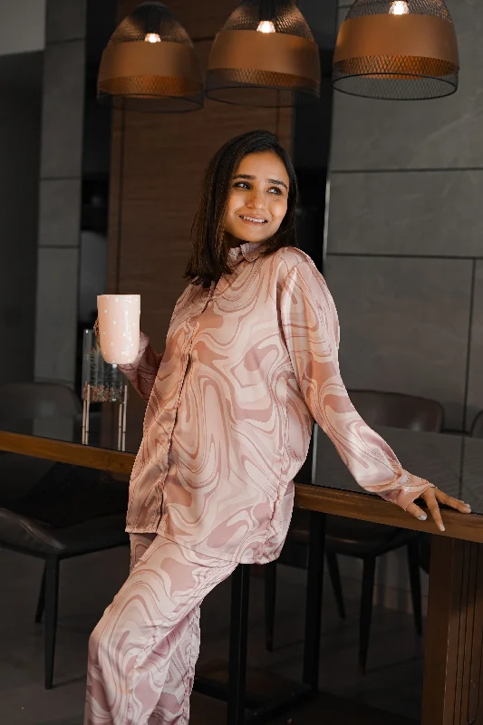 Marble Print PJ Set