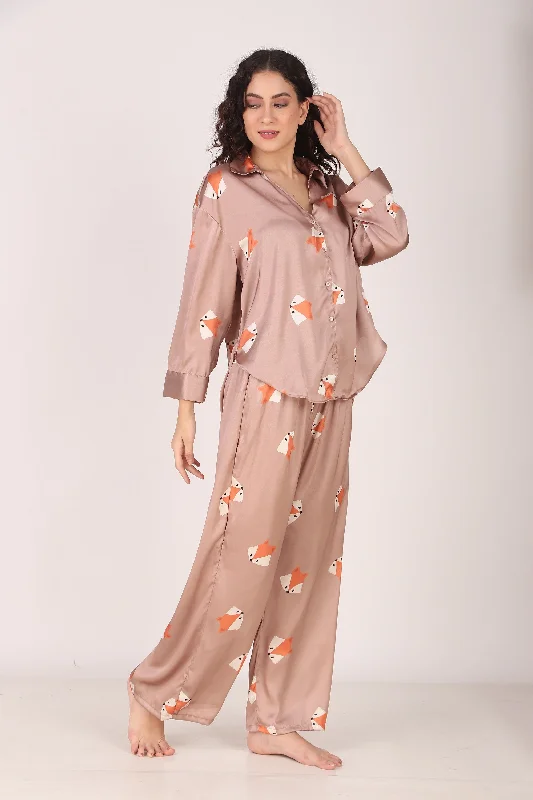 Mr. Fox Oversized Satin PJ Set